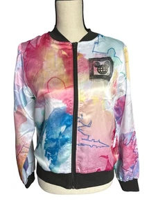 NWT Disney Cinderella Castle Tye Dye Watercolor Bomber Jacket Nylon Size Small - Picture 1 of 7
