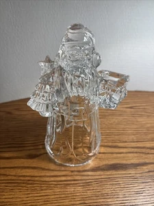 Weihnachtsmann Kegel Kerzenhalter Weihnachtsbaum Bleikristall schwer Klarglas Vintage - Bild 1 von 7