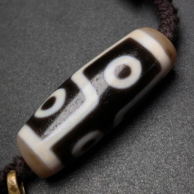 Colgante collar amuleto cuentas tótem de 6 ojos ágata budismo tibetano puro g1683 Foto 1 de 4