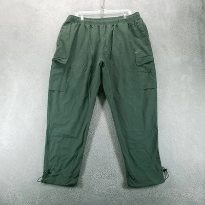 Nike Pants Mens 2XL Green Woven Joggers Cargo Ankle Tie Sportswear - Image 1 of 4