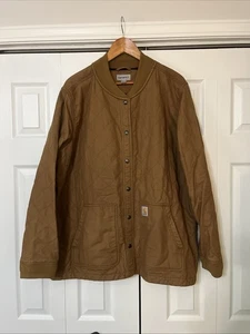 Carhartt Quilted Farm Chore  Jacket XXL Brown Button Up - Picture 1 of 22