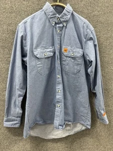 Camicia da lavoro Wrangler uomo taglia M LS Riggs ignifuga FR con bottoni blu - Foto 1 di 13