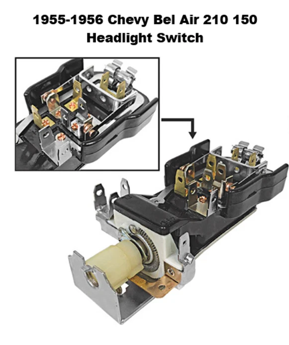 1955-1957 Chevy Corvette Headlight Switch Foto 1 de 2