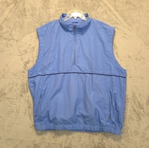 Pebble Beach Windbreaker Vest Mens Tag Size XXL Blue Pullover 1/2 Zip - Picture 1 of 14