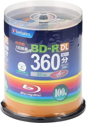 Verbatim Blank Blu-ray BD-R DL 50GB 1-6x Speed 100 discs VBR260RP100SV1 - Image 1 of 4