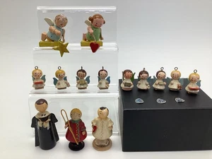 Lote de adornos navideños de madera vintage mini 1” Ulbricht Angel Alemania Italia estrella - Imagen 1 de 14