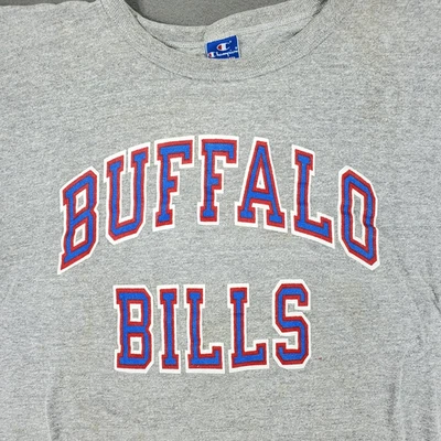 Camiseta De Colección Buffalo Bills Champion Ringer 3XL Gráfica Hecha en EE. UU. Logo Gris Foto 1 de 4