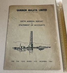 1964 Gammon Malaya Limited Sixth Annual Report And Statement Of Account magazine - Picture 1 of 8