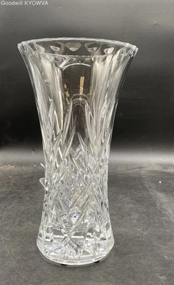 Pink Pilgrim Cut Crystal Vase Flared Rim Starburst Design 8.5” Heavy 6.8lb - Image 1 of 4