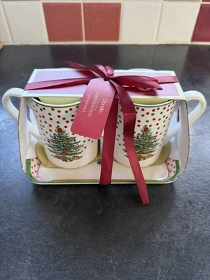 Spode Christmas Tree Polka Dot Mug & Tray Set in Original Packaging - Image 1 of 4