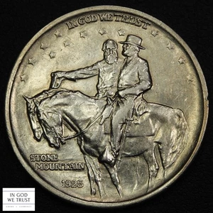 1925 Stone Mountain Commemorative Silver Half Dollar 50C - Cleaned - Picture 1 of 3