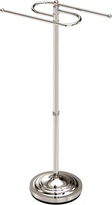 Gatco 1505PN, Asciugamano moderno base rotonda da terra stile S nichel lucido - Foto 1 di 4