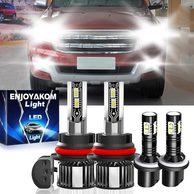 For Ford Ranger 1993-1996 White LED Headlight Hi/Lo + Fog Light Bulbs Combo Kit - Image 1 of 4