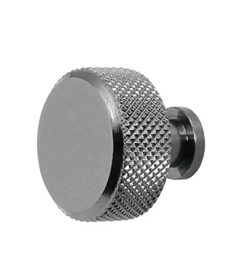 8x Knurled 35mm Round Kitchen Cabinet Furniture Knobs Aluminium Nickel Black  - Image 1 of 4