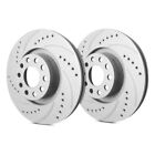 For Hyundai Accent 00-02 Drilled & Slotted 1-Piece Front Brake Rotors Hyundai Accent