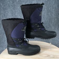 Arctic Cats Boots Mens 11 Winter Blue Fabric Rubber Drawstring Waterproof Casual