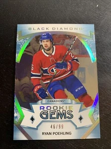 2019-20 Upper Deck Black Diamond Rookie Gems RC Ryan Poehling Canadiens RG-RP - Picture 1 of 2