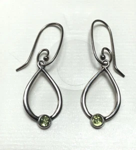 RARE & RETIRED Authentic PANDORA Sterling Silver Peridot Compose Drop Earrings - Picture 1 of 4