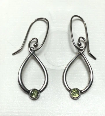 稀有和退市正品潘多拉纯银橄榄石组成吊坠耳环 — 第 1/4 张图片