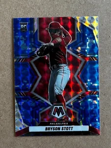 2022 Panini Mosaic Rookies Blue Camo Mosaic Prizm Bryson Stott #272 (RC) - Picture 1 of 2