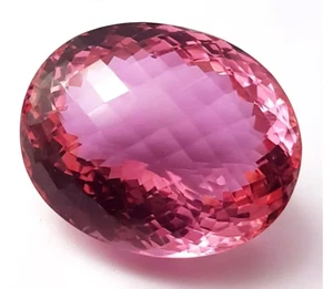 Natural GIE Certified Brazilian 200 Ct Oval Cut Pink Topaz Best Loose Gemstone - Picture 1 of 5