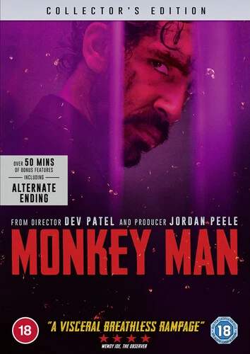 Monkey Man DVD (2024) Dev Patel cert 18 ***NEW*** FREE Shipping, Save £s - Image 1 of 1