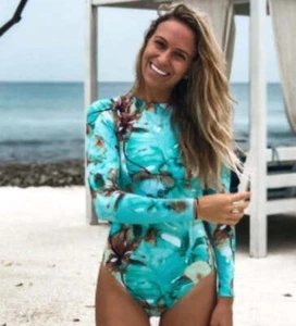 One-Piece Long Sleeved Swimsuit Surf-Suit - Picture 1 of 9