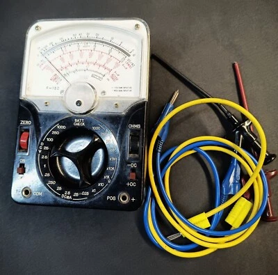 Vintage FET-Transistor-Multimeter analog Ultron F-150;  in Leder-Transportkoffer - Bild 1 von 4