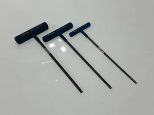 Eklind Tools USA 3pc Metric 4mm-6mm Metric T Handle Hex Allen Wrench, Blue Grip - Picture 1 of 7