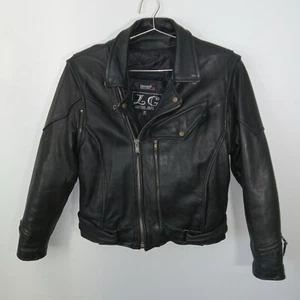 Vintage Leather Gear Inc Motorcycle Jacket Mens 44 Black Detachable Liner Pocket - Bild 1 von 19