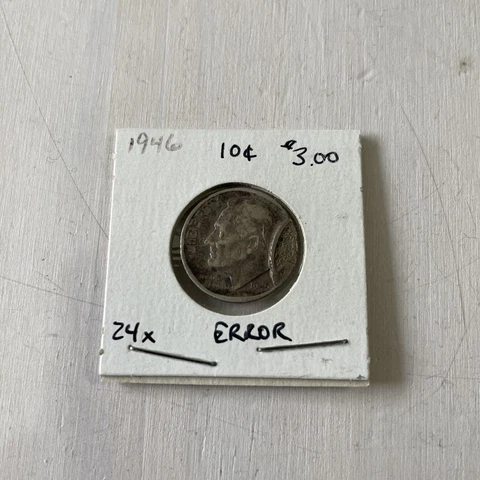 1946 VERY RARE Error Roosevelt Dime Mint several Errors ,VERY UNIQUE Estate Find Cover