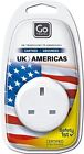 Go Travel 3 Pin UK to USA America Earthed Plug Socket Power Adaptor Convertor