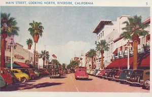 Main Street, Looking North - Riverside, California - unposted Litho - Picture 1 of 3