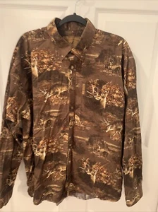 North River Outfitters men's Long Sleeve Button Down Shirt XL Deer Dark Brown - Picture 1 of 9
