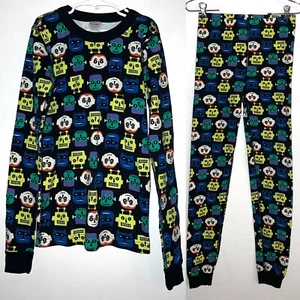 Hanna Andersson Boys Two Piece Monster Print Halloween Long John Pajama Set 14 - Picture 1 of 12
