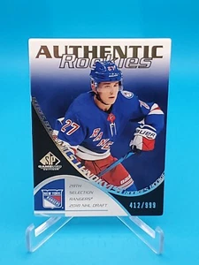Nils Lundkvist 2021-22 UD SP Game Used #RC-9 Authentic Rookies 412/999 - Rangers - Picture 1 of 2