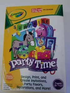 Crayola Party Time Windows CD ROM. Design, Print, Create Decorations . AGES 5-10 - Picture 1 of 4