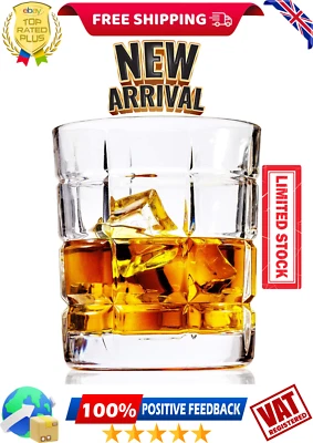 Crystal Whiskey Glasses Bar Gift Scotch, Bourbon Tumblers Set Of 4 gift box new - Image 1 of 4