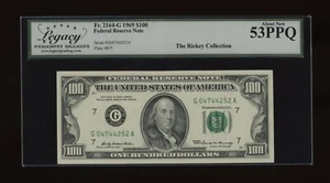 DBR 1969 $100 FRN Chicago Fr. 2164-G Legacy 53 PPQ Serial G04744252A - Picture 1 of 2