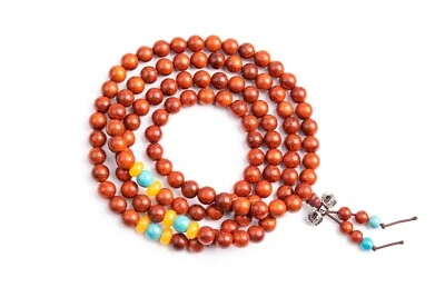 Cuentas redondas de madera natural 8 mm 108 piezas fragantes ojo de gato sándalo mala 38" Foto 1 de 3