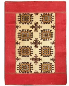 3x3 Traditional Oriental Patchwork Hand Knotted Tribal Red Wool Area Rug Carpet - Picture 1 of 12
