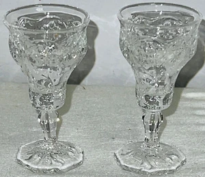 2 McKee ROCK CRYSTAL* CRYSTAL *2 3/4" - 1 oz* FOOTED CORDIAL GOBLETS* - Picture 1 of 2