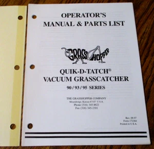 Saltamontes 90 93 95 Ser. Quik-D-Tatch Aspiradora Rascapastos Operadores Manual de Piezas - Imagen 1 de 4