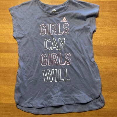Adidas Purple Casual Athletic Gym Shirt Top Girls Youth Small 7/8 Kids Excellent - Image 1 of 4