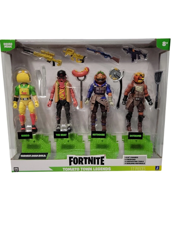 Jazwares Fortnite Tomato Town Legends 4 in Action Figure Collection - FNT0813