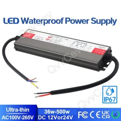 IP67 Waterproof AC to DC 12V 24V Led Lighting Transformers Driver Power Supply - Image 1 of 4