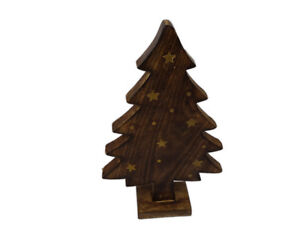 Weihnachtsbaum aus Holz mit goldenen Sternen Christbaum Tanne Weihnachten Deko