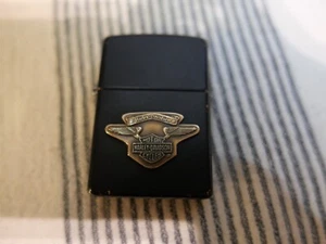ZIPPO HARLEY DAVIDSON BLACK MATTE LIGHTER 1990s - Picture 1 of 13