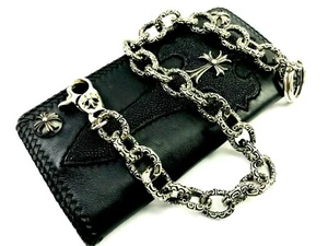 Heavy Taxco Mexican 950 Sterling Silver Biker Wallet Chain. 219 g, 47 cm, 18.5" - Picture 1 of 9