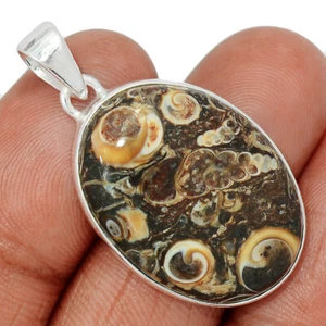 Natural Turtella Jasper - USA 925 Sterling Silver Pendant Jewelry CP28240 - Picture 1 of 1
